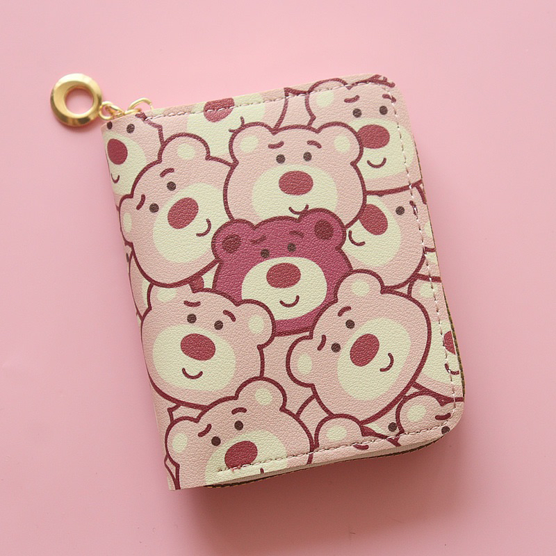 Ví mini nhiều ngăn họa tiết gấu dâu lotso đáng yêu.