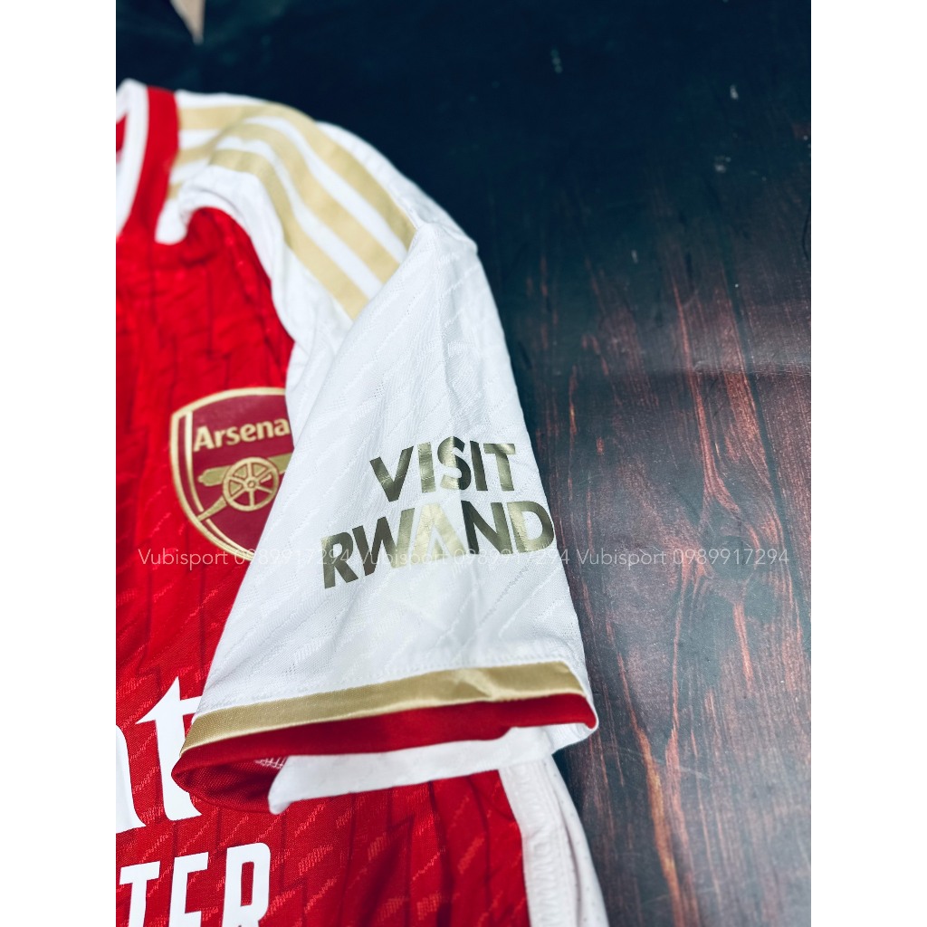 Áo bóng đá player phiên bản cận hãng ngắn tay clb Arsenal sân nhà áo đỏ 2023 2024 logo cao su non