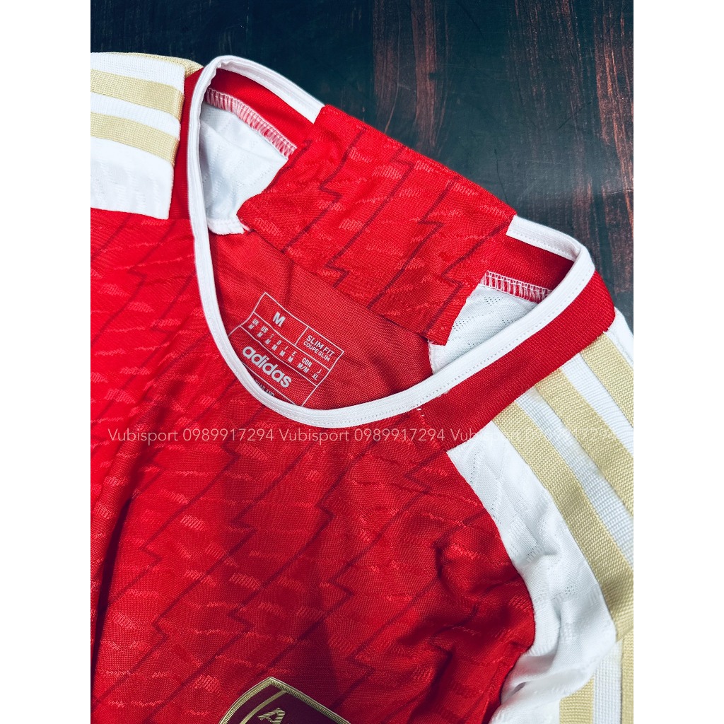 Áo bóng đá player phiên bản cận hãng ngắn tay clb Arsenal sân nhà áo đỏ 2023 2024 logo cao su non