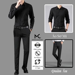 Bộ quần áo nam Sanminhchau sét quần áo gồm quần âu áo sơ mi nam nữ form ôm body tôn dáng sang trọng lịch sự SB608