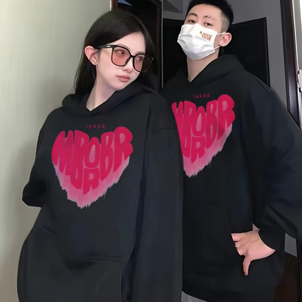Áo Cặp Đôi Hoodie Nam Nữ In 5D Hình Trái Tim, Áo Sweater Cặp Đôi Bóng Chày Chất Nỉ Nhập Khẩu ShuShiShop