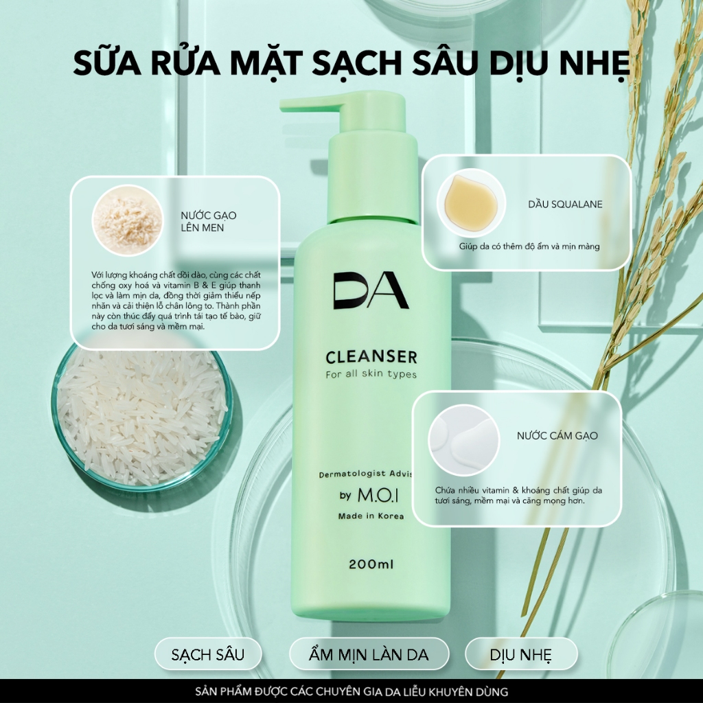 Combo Mini Sữa Rửa Mặt và Toner DA by MOI