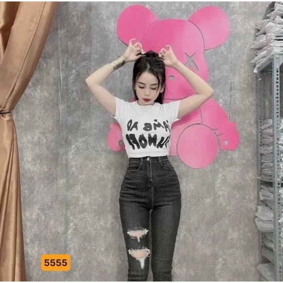 Quần jean nữ lưng cao skinny ôm dáng, quần bò nữ co giãn mẫu mới thời trang cao cấp A-T Fashion - JD5555