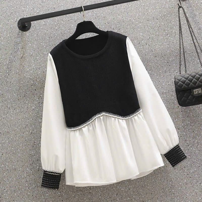Áo babydoll thiết kế -Áo bầu công sở tay dài thiết kế