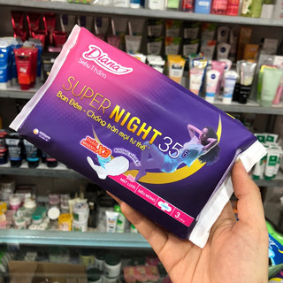 Băng vệ sinh Diana siêu thấm supernight ban đêm 3 miếng 35cm