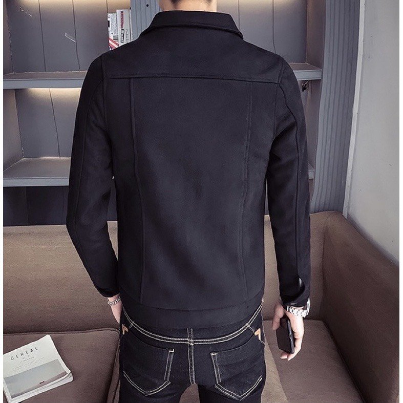 Áo khoác nam thu đông da lộn 3 màu cực chất phong cách thể thao năng động hottrend 2024