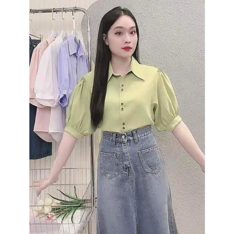 Áo sơ mi nữ công sở áo thiết kế nữ tay liền trẻ trung LAMO -B1138