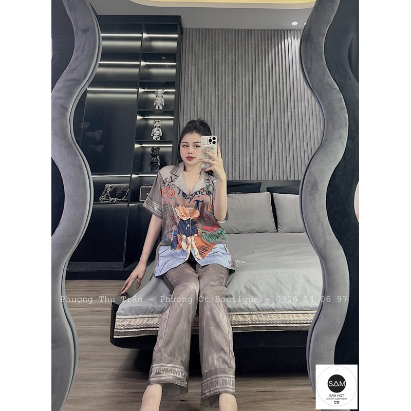 Bộ lụa xước thiết kế sam