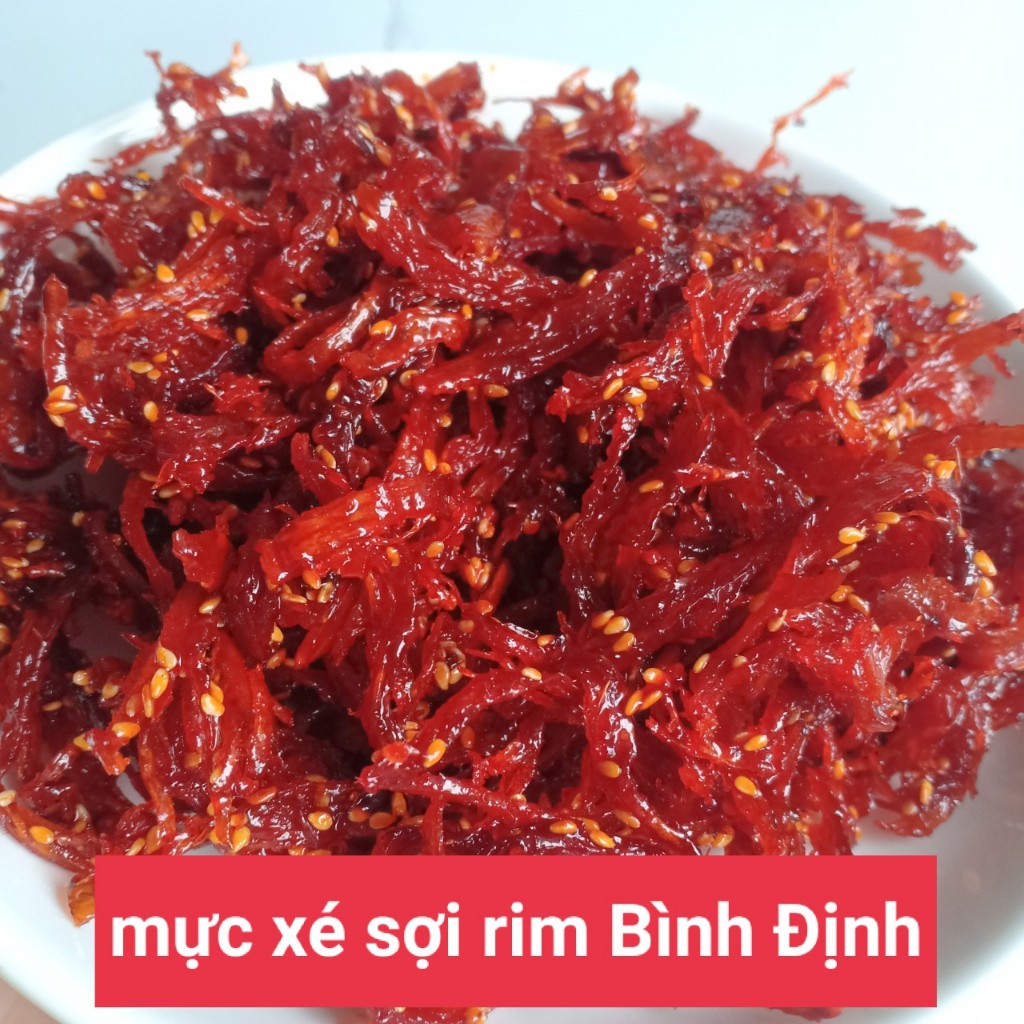 Khô Mực Xé Sợi Rim Mè Mạch Nha Bình Định 100g