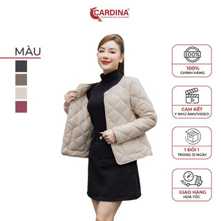 Áo Phao Nữ 𝐂𝐀𝐑𝐃𝐈𝐍𝐀 Chần Bông Nhật Bản Cao Cấp Dáng ngắn không cổ Siêu Nhẹ Siêu Ấm 3PF01