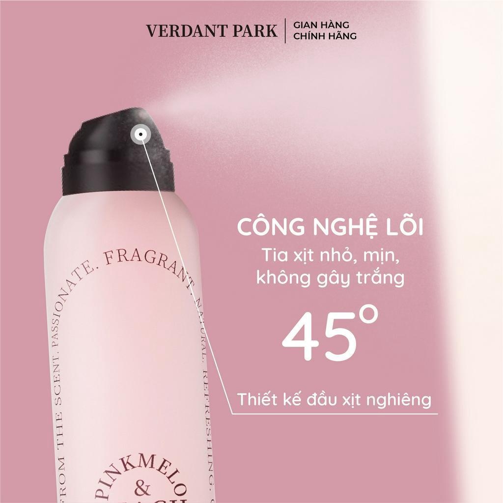 Xịt khô phồng tóc VERDANT PARK 200ml dầu gội khô kiềm dầu mùi Đào Pinkmelo Peach Verdantpark VDPK01
