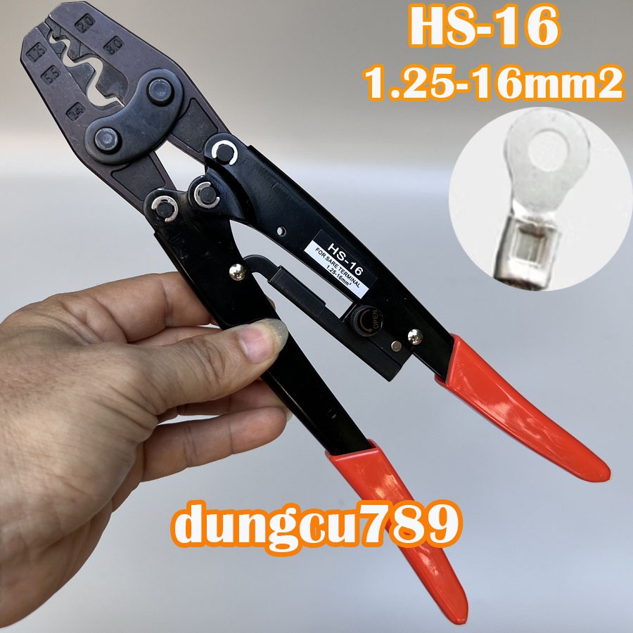 Kìm bấm cos Fasen HS-16 - Bấm đầu cốt trần kiểu chí 1.25 - 16mm2