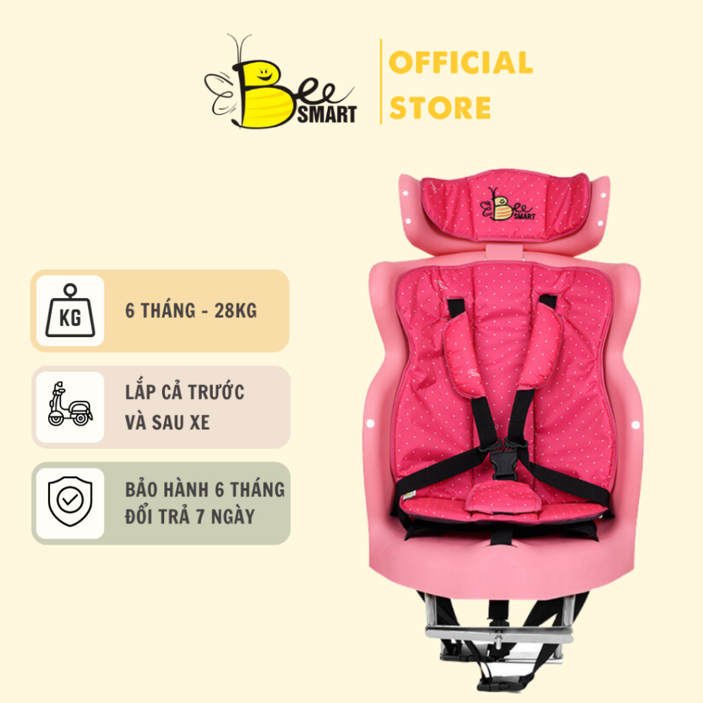 Ghế Ngồi Xe Số Cho Bé BEESMART X2 Lắp Được Cả Trước Và Sau Xe Số Có Kiểm Định Về Độ An Toàn Và Chắc Chắn Chính Hãng