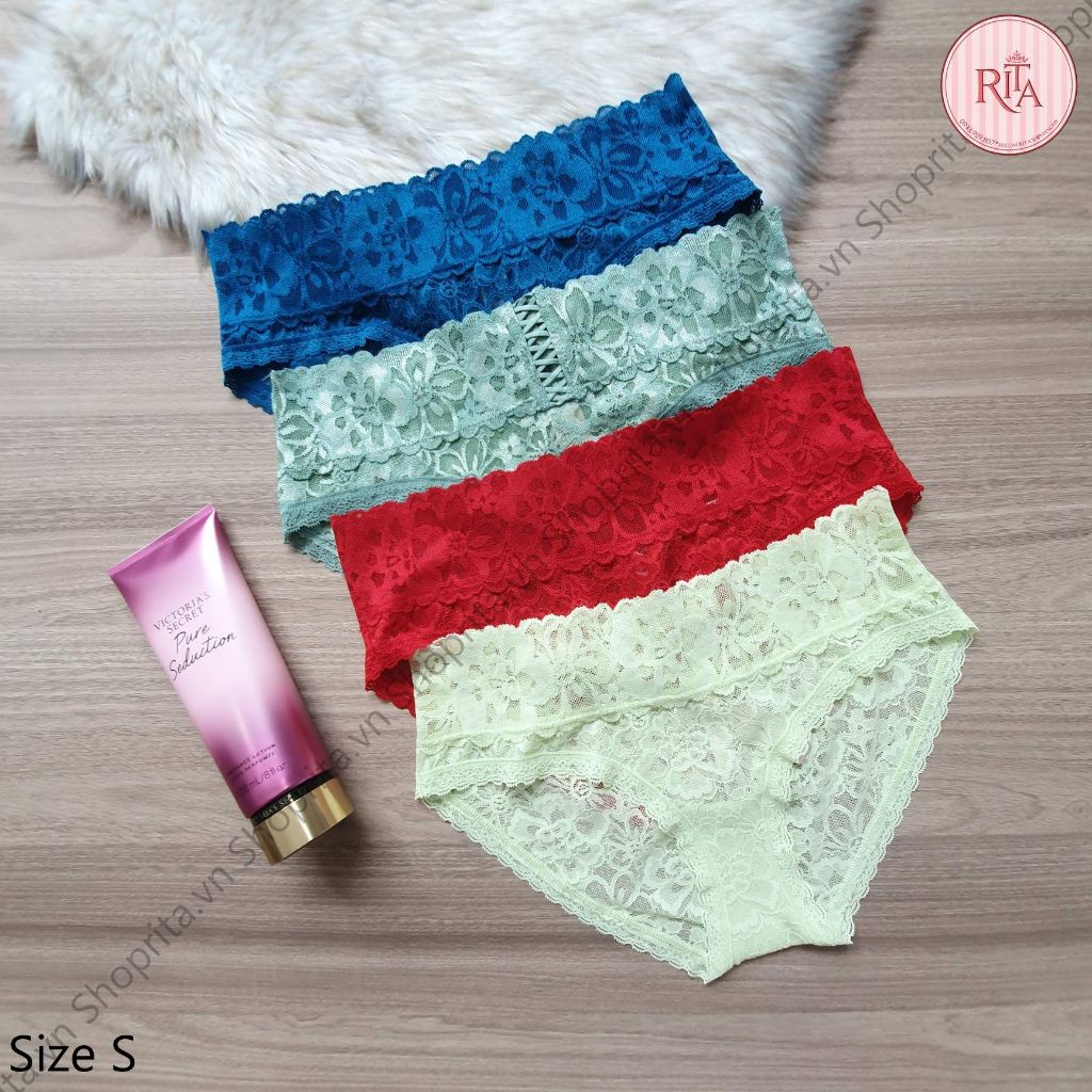 Size S  Quần lót Victoria Secret chính hãng ren nguyên mông, săn sale giá rẻ