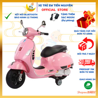 Xe máy điện trẻ em VESPA Q618 có nhạc còi đèn, bluetooth, kèm sạc điện, Bảo hành 6 tháng, Xe máy điện cho bé 1-6 tuổi