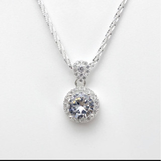 Dây chuyền bạc nữ dây xù kim sa thiết kế vuông - tròn sang trọng chất liệu bạc thật - Lily Silver