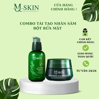 { CHÍNH HÃNG } Combo  Bột rửa mặt nhân sâm và Serum peel da nhân sâm MQ SKIN