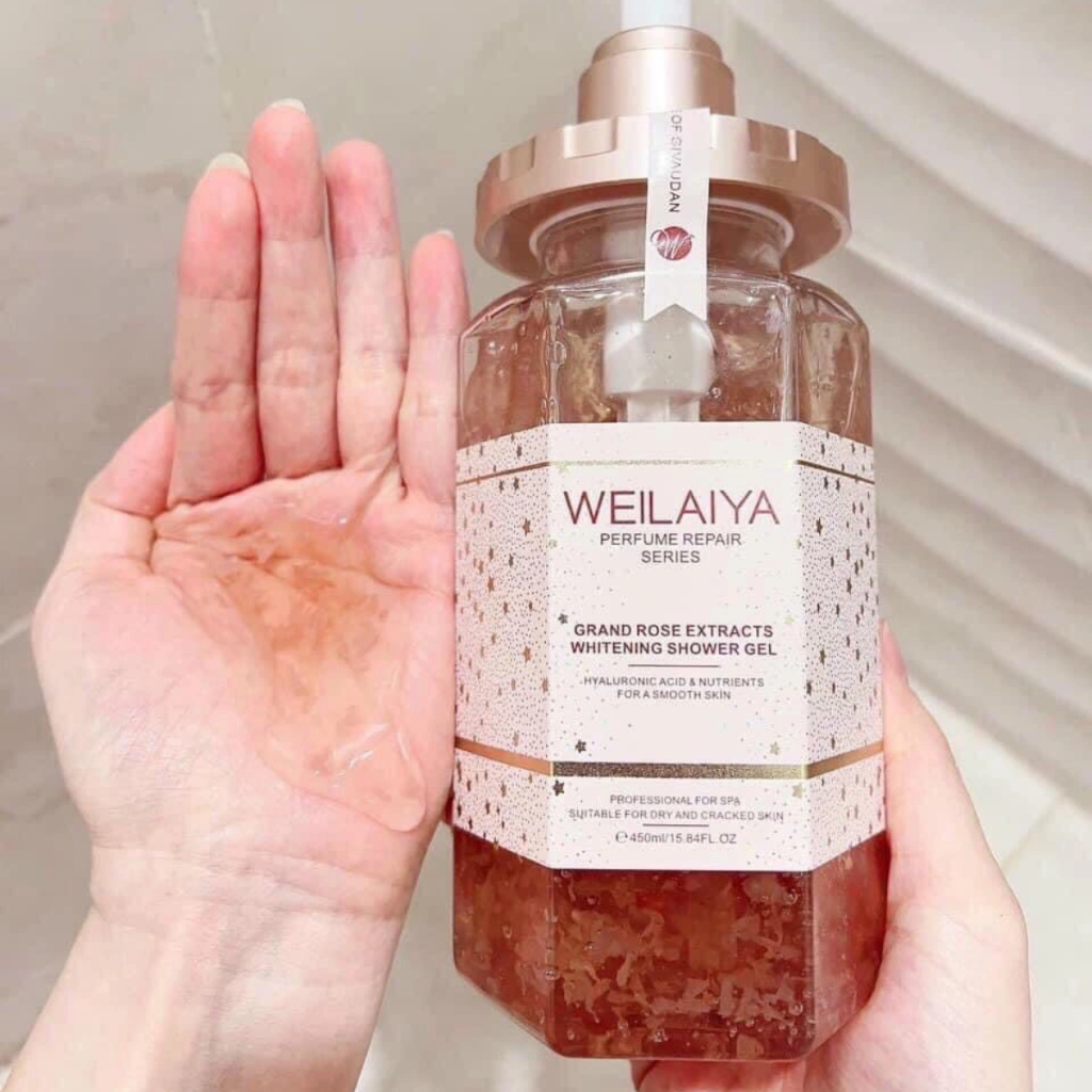 Sữa Tắm Nước Hoa Weilaiya Chiết Xuất Cánh Hoa Hồng, Hoa Trà 450ml