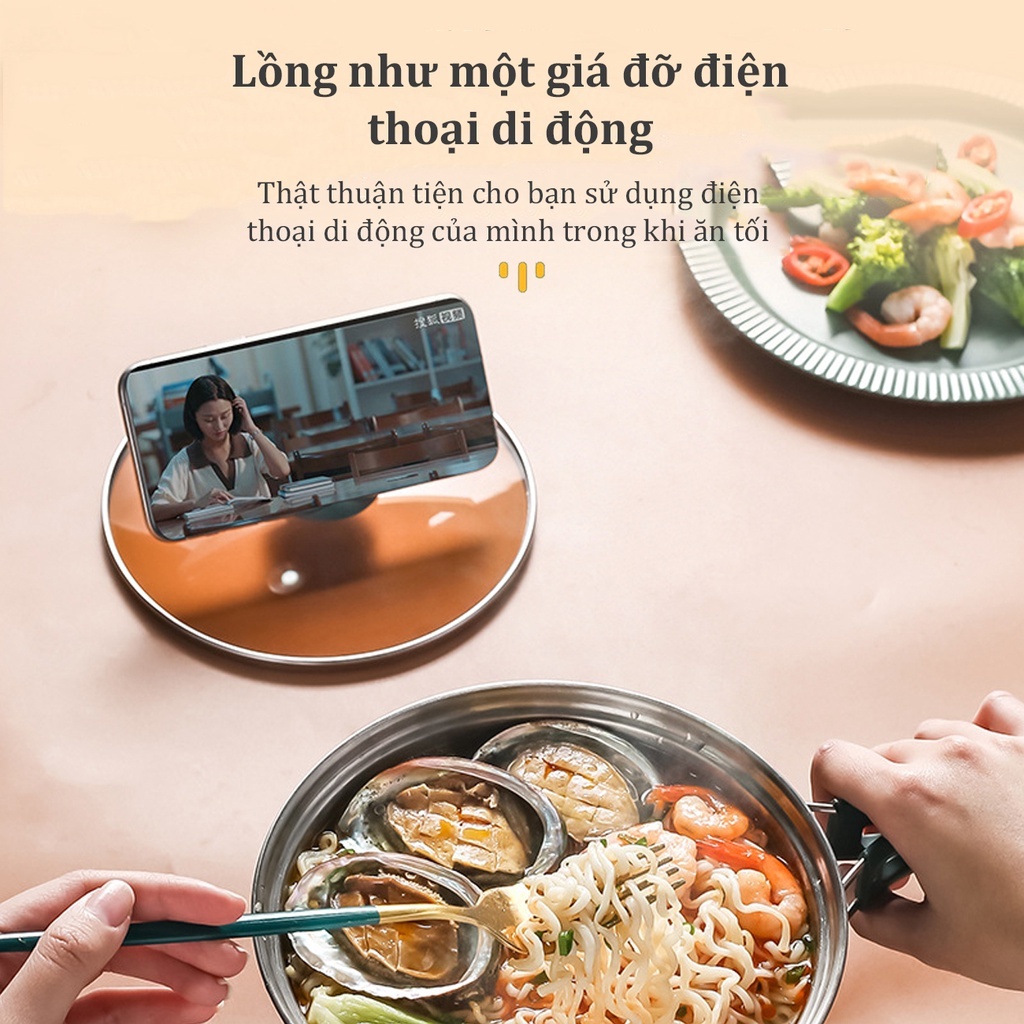 Nồi Lẩu Điện Đa Năng Kèm Chảo Chống Dính Công Suất 500W, Có Tay Cầm Gấp Gọn Khay Hấp Mang Đi Du Lịch Dã Ngoại Tiện Dụng