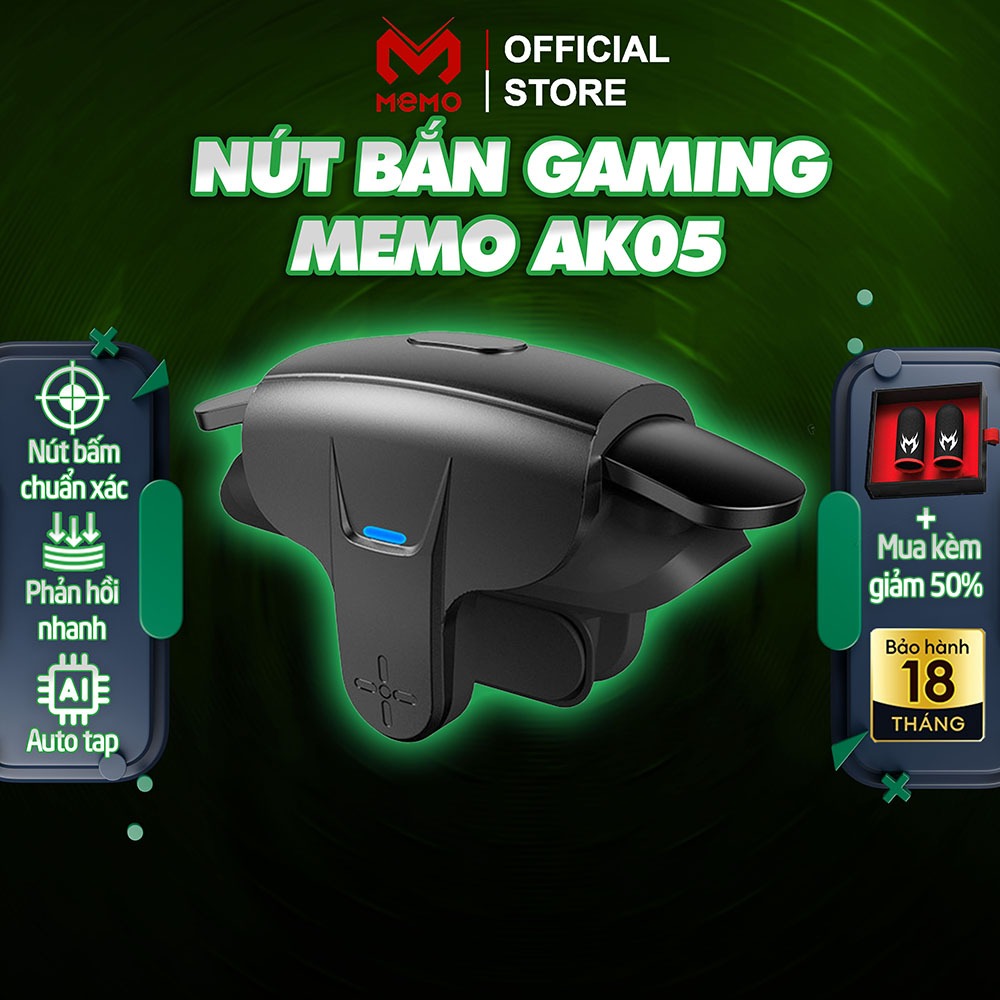 Nút bắn pubg ff auto tap MEMO AK05 tay cầm chơi game điện thoại 30 tap/s hỗ trợ ghìm tâm mobile FPS - Hàng chính hãng