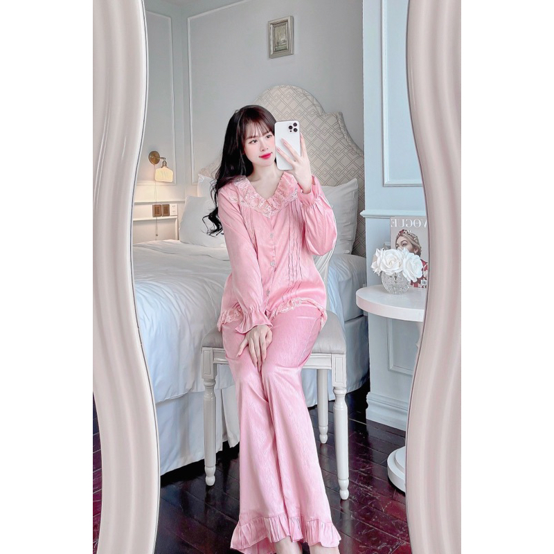 Bộ tiểu thư mới lụa xước thiết kế