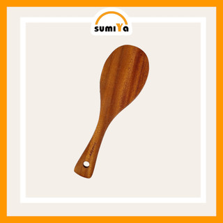 Vá, vá cơm gỗ, vá múc cơm gỗ xà cừ, đồ dùng nhà bếp, được làm từ gỗ xà cừ nguyên khối - Sumiya