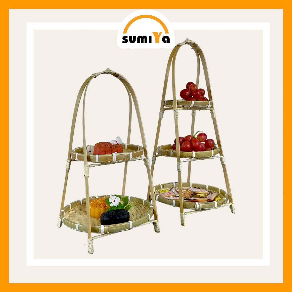 Mẹt tre tầng SUMIYA dùng để trái cây, bánh kẹo, decor, trang trí