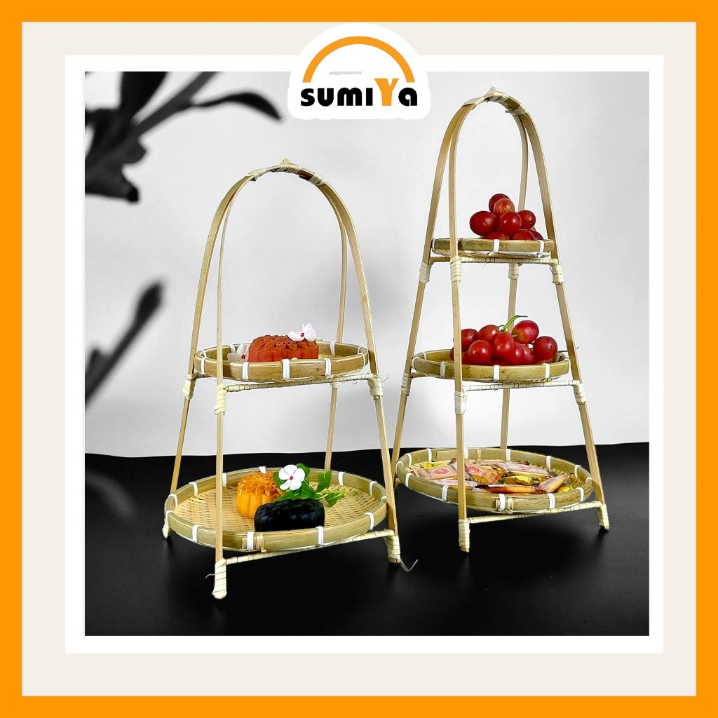 Mẹt tre tầng SUMIYA dùng để trái cây, bánh kẹo, decor, trang trí