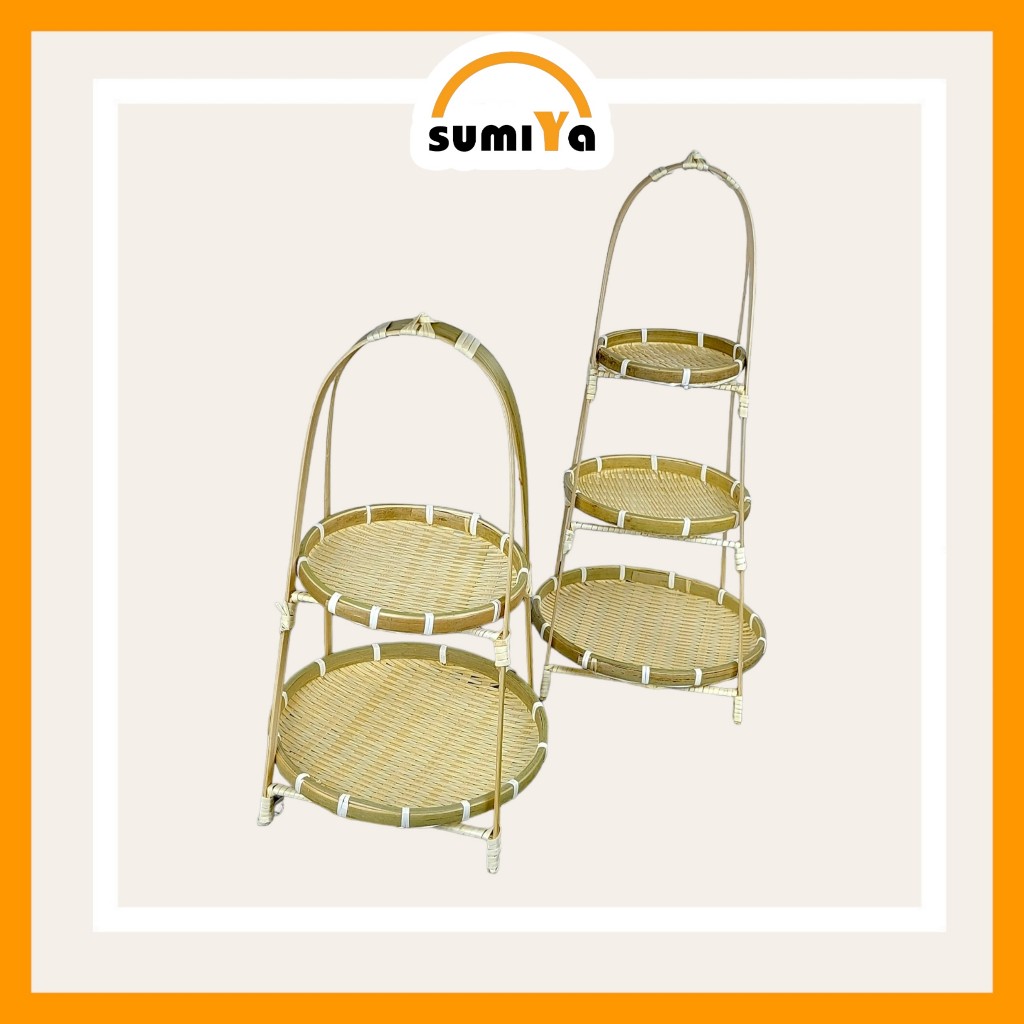Mẹt tre tầng SUMIYA dùng để trái cây, bánh kẹo, decor, trang trí