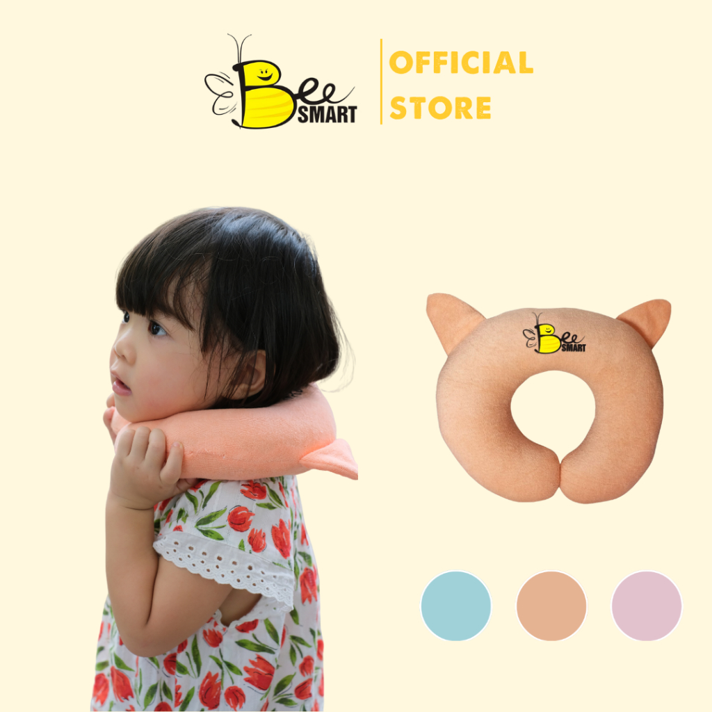 Gối Tựa Cổ Cho Bé - BEESMART - Nâng Đỡ Cổ Và Mềm Mịn An Toàn Với Da Bé Khi Ngồi Xe Máy Và Khi Ngủ Sản Phẩm Chính Hãng