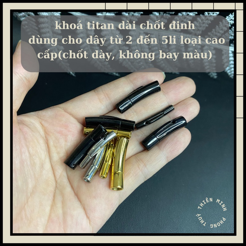 Khoá titan cao cấp làm vòng tay, vòng cổ dây 2li - 5li siêu bền không bay màu