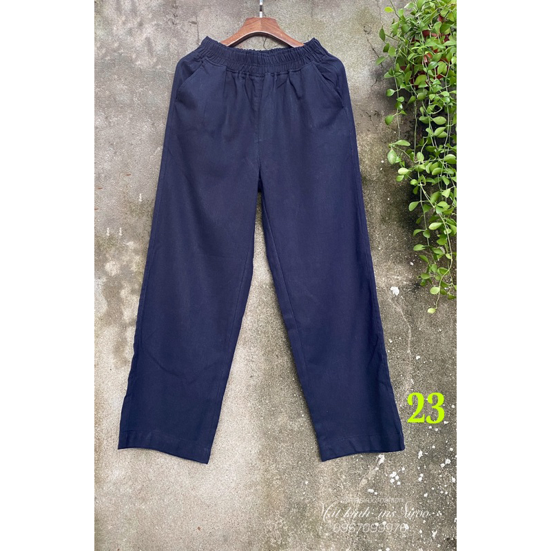 Quần Linen SUÔNG TRƠN B9 - ĐÃ XỬ LÝ ĐỘ RÚT