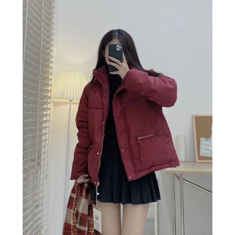 Y31  Áo khoác phao 2 túi có khóa chắc chắn hàng qc yansoo