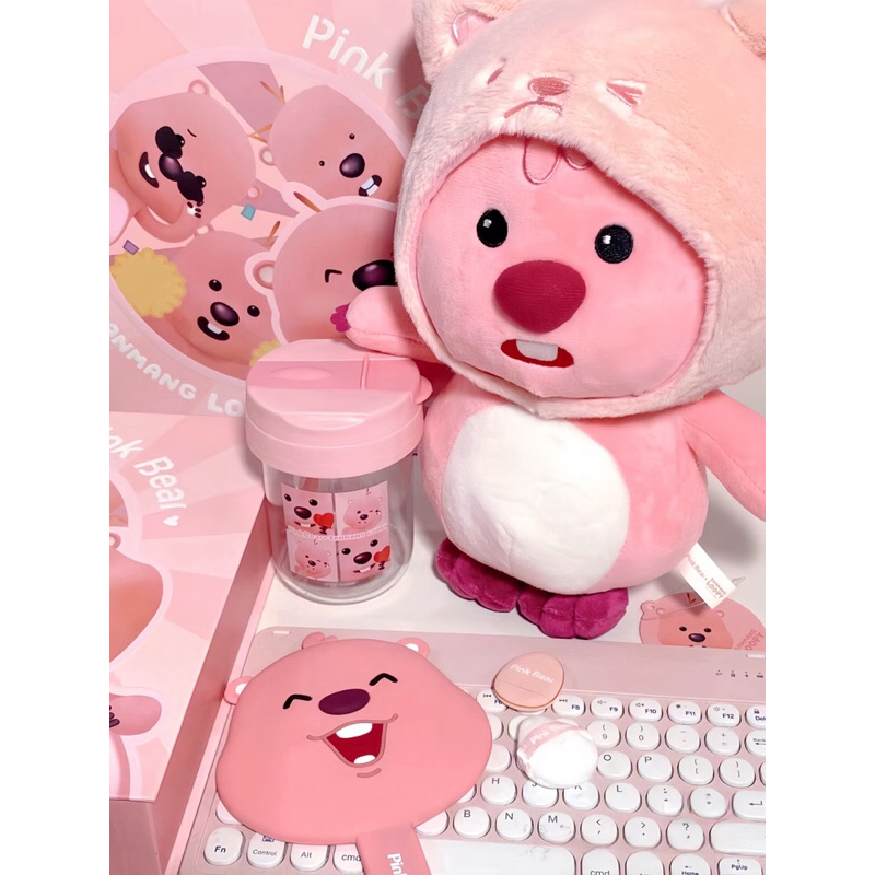 Set Makeup PINK BEAR Zangwang Loopy KÈM GẤU VÀ LY NƯỚC