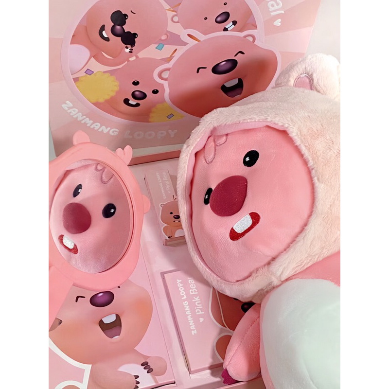 Set Makeup PINK BEAR Zangwang Loopy KÈM GẤU VÀ LY NƯỚC
