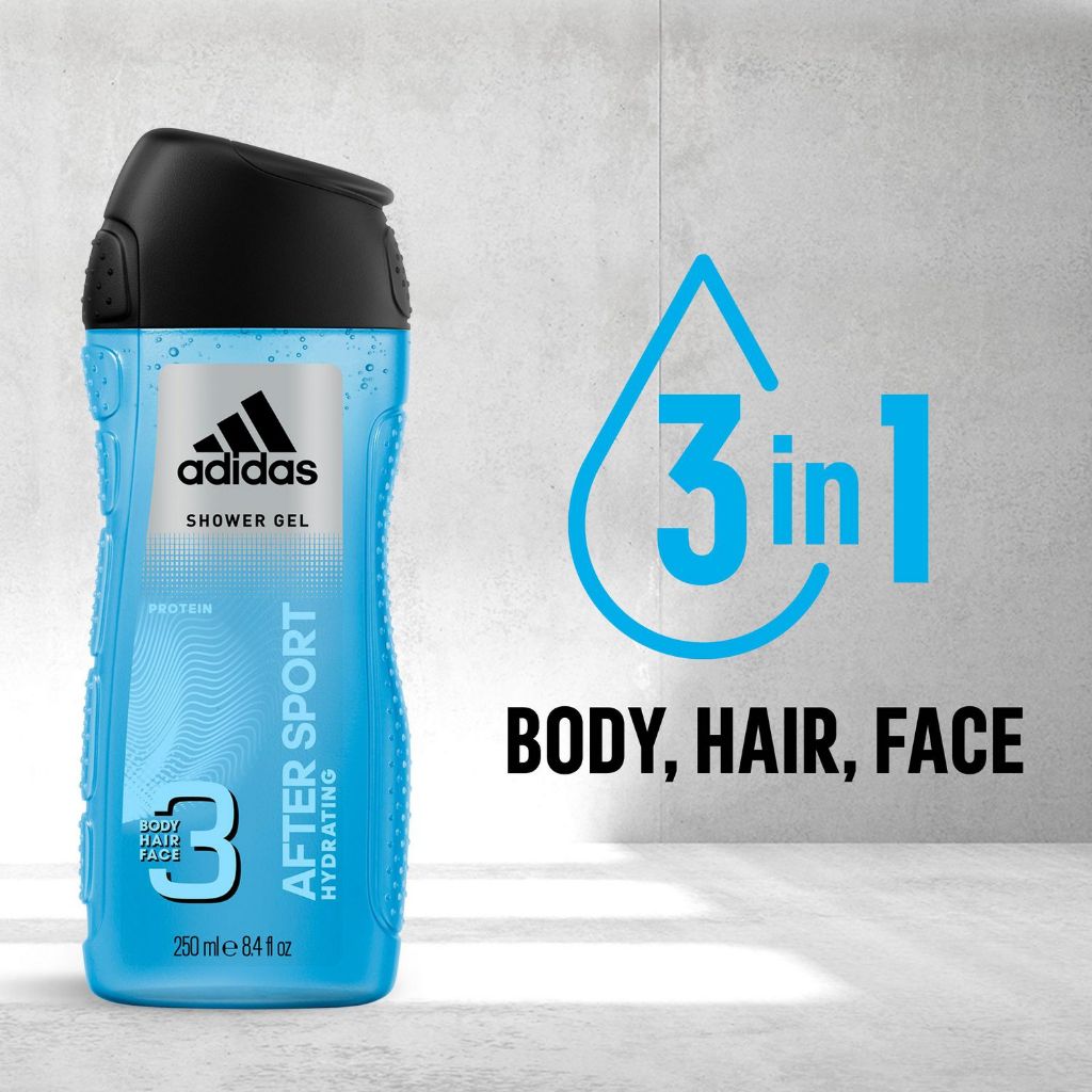 MẪU MỚI Sữa tắm Adidas 3in1 dành cho cơ thể, tóc và mặt | Công thức làm sạch cơ thể từ đầu đến chân