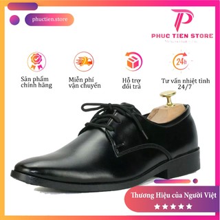 [🎁Quà tặng kèm] Giày nam oxford công sở da bò cao cấp màu đen -Bộ vệ sinh - hộp sang trọng [GPT11] +1 đôi tất