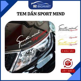 Decal dán xe ô tô, tem sport mind dán trang trí nắp carpo BM26