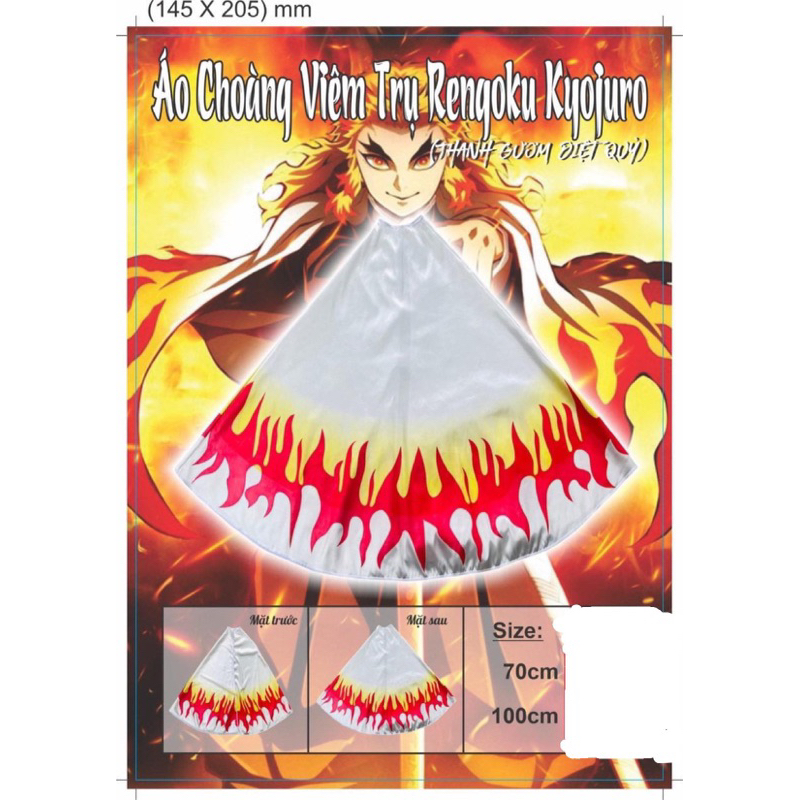 Áo Choàng Hoá Trang Nhân Vật Viêm trụ trong Kimetsu No Yaiba  - Đồ Chơi Halloween