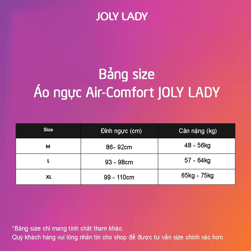 Áo lót định hình ngực Air - Comfort chống chảy xệ, áo ngực mặc áo dài không gọng không đường may JOLY LADY