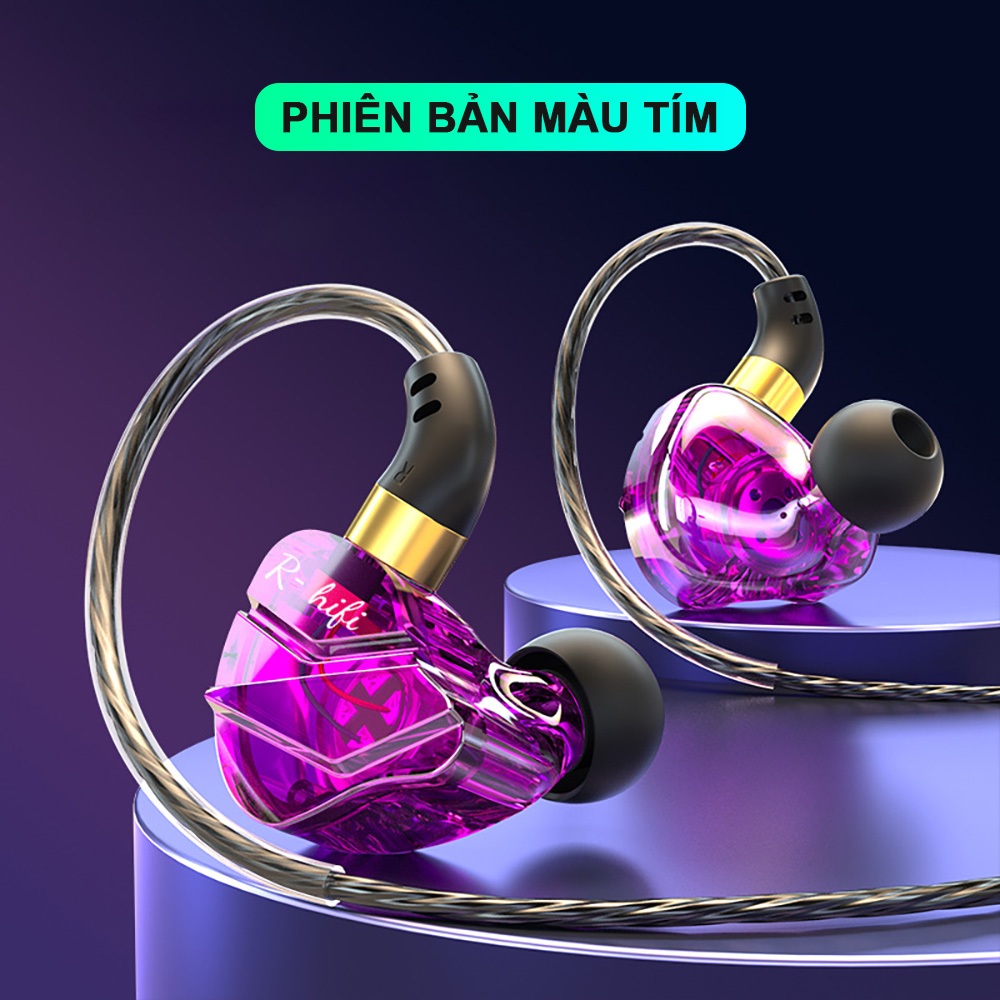 Tai nghe có dây nhét tai S16 gaming chân 3.5 âm thanh hifi sống động chống ồn cao thiết kế sáng tạo , bảo hành 12 tháng