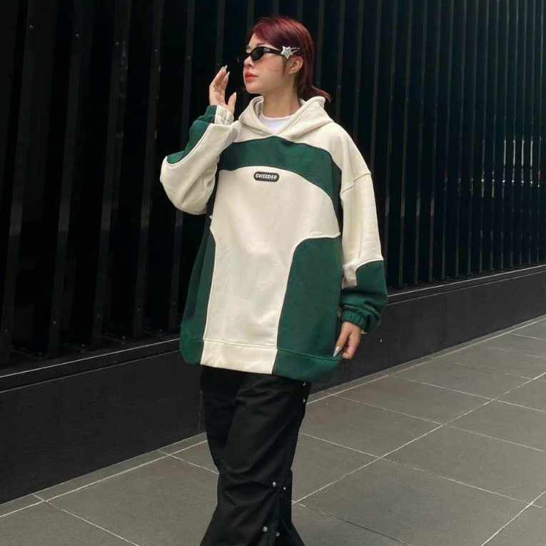 Áo khoác zip - Áo khoác hoodie zip nữ localbrand Panacea nỉ tàu dày,logo nổi form rộng