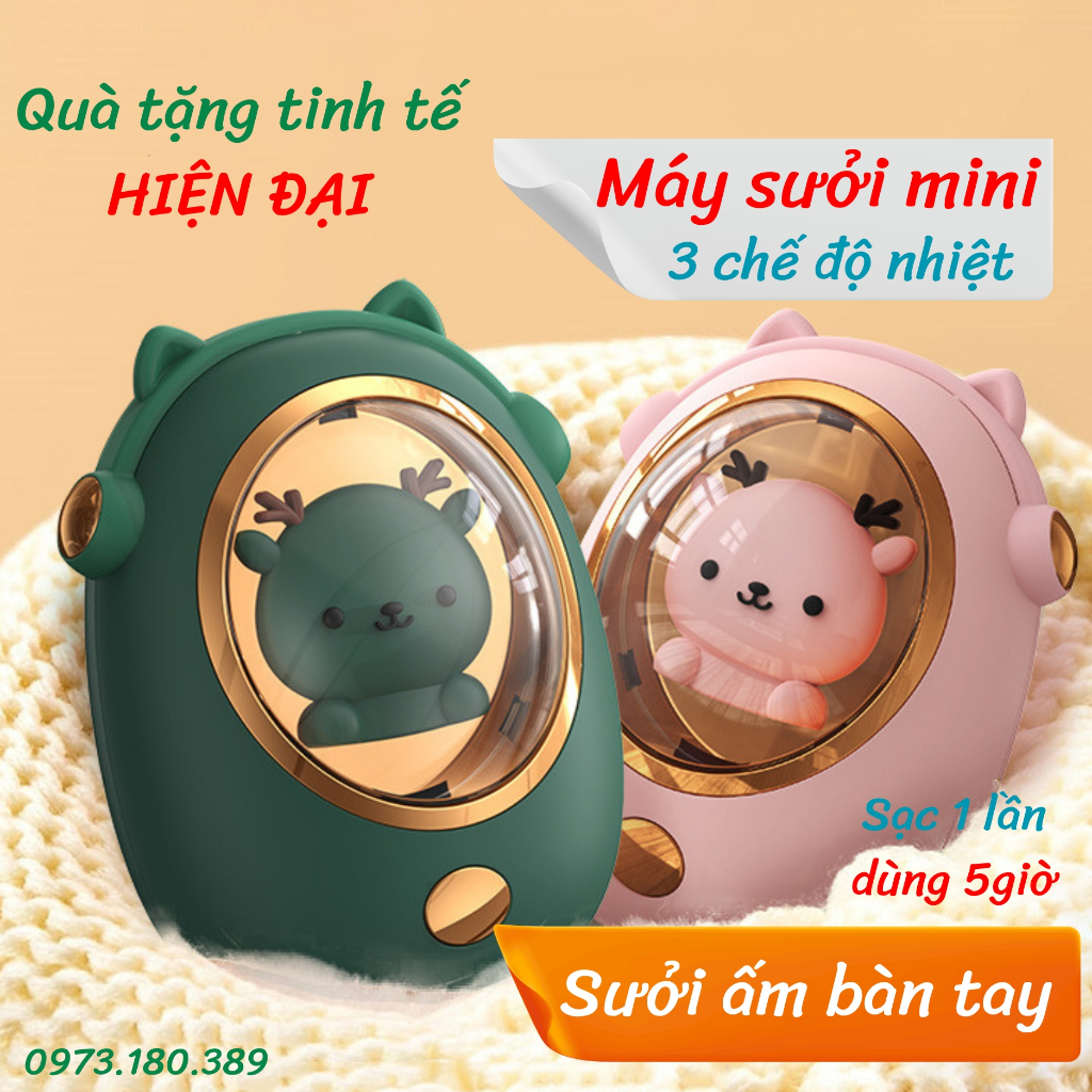 Máy sưởi ấm mini hình Thú Cưng dễ thương 2 trong 1 giữ ấm và sạc pin cho điện thoại điều chỉnh nhiệt 3 chế độ