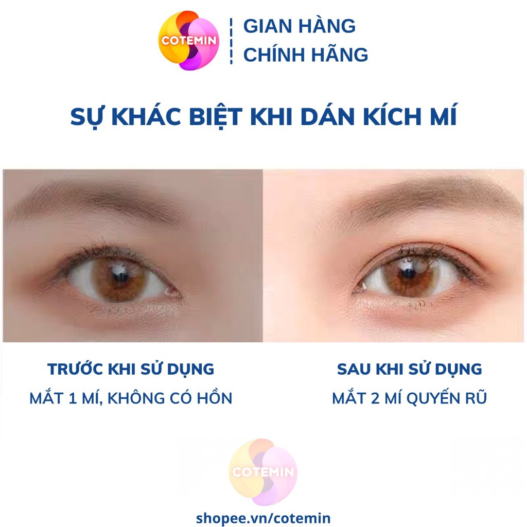 Miếng Dán Kích Mí Vân Lưới Và Trong Suốt Cho Hai Mí Đẹp Tự Nhiên COTEMIN