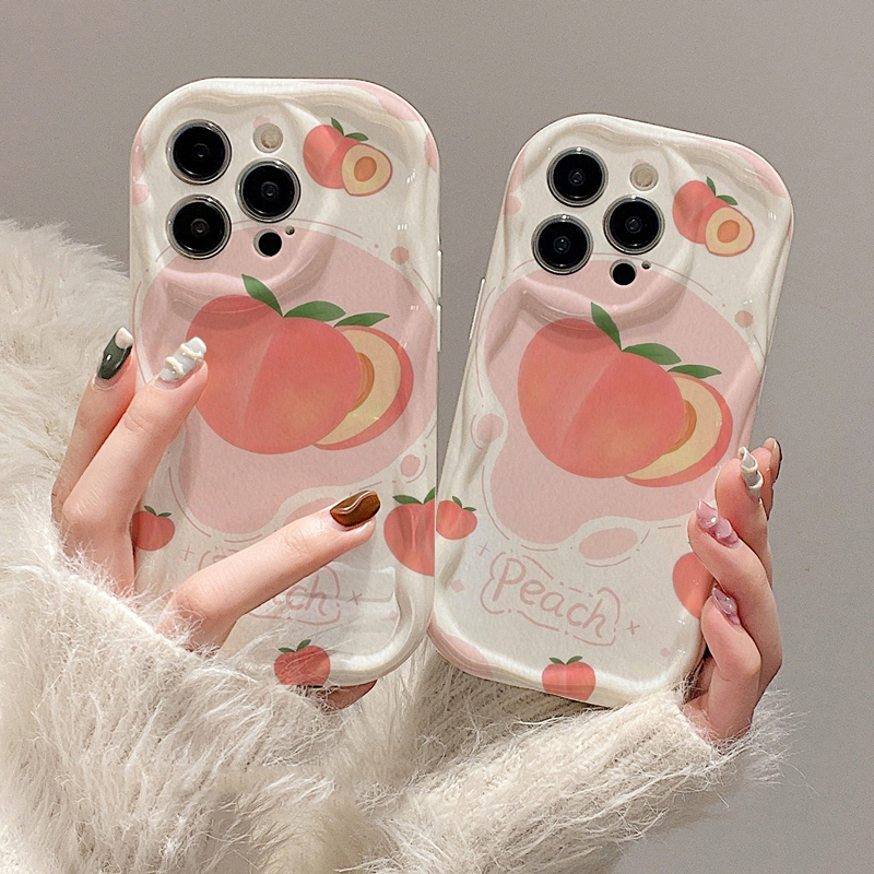 Ốp lưng TPU mềm Sóng Nổi Đào Hồng Peach Cho Iphone 6s/6splus/7/7plus/8/8plus/x/11/12/13/14/15max/promax sk1614