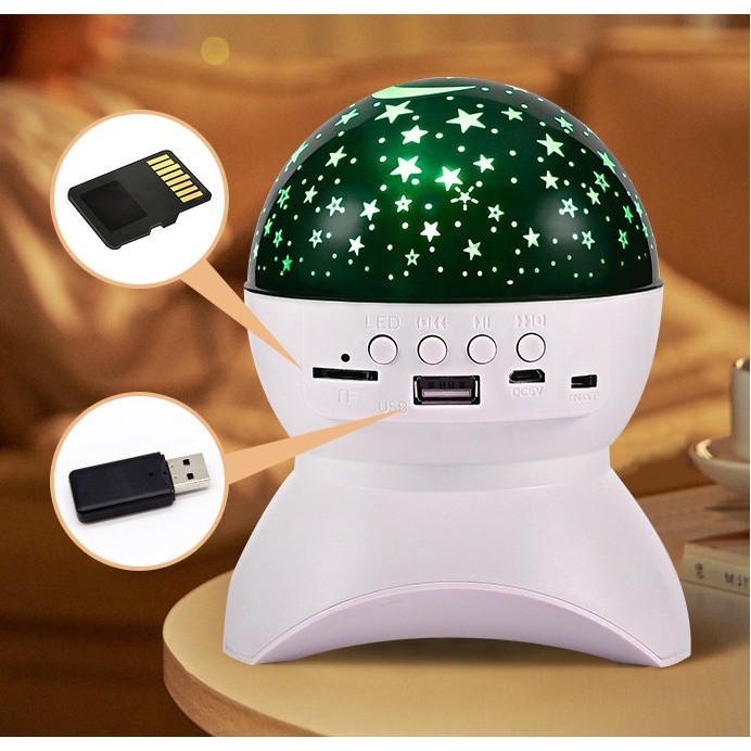 Loa bluetooth đèn led XY890 kiêm đèn chiếu trăng sao nhiều màu sắc âm thanh cộng sạc USB hàng chính hãng