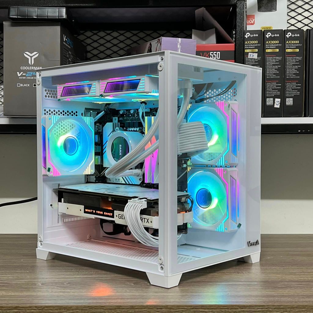 Quạt tản nhiệt, Fan Led ARGB Coolmoon DM1 Infinity Lens, Mirror HALO LC-30 Infinity Lens