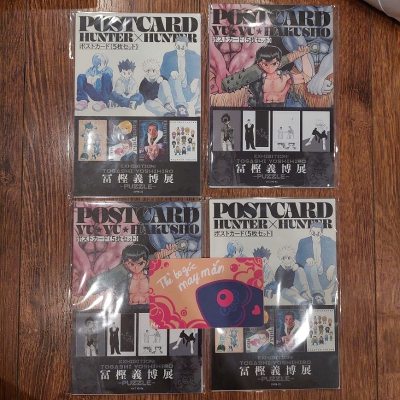 Set 5 postcard Hunter x Hunter, Yu Yu Hakusho triển lãm Togashi
