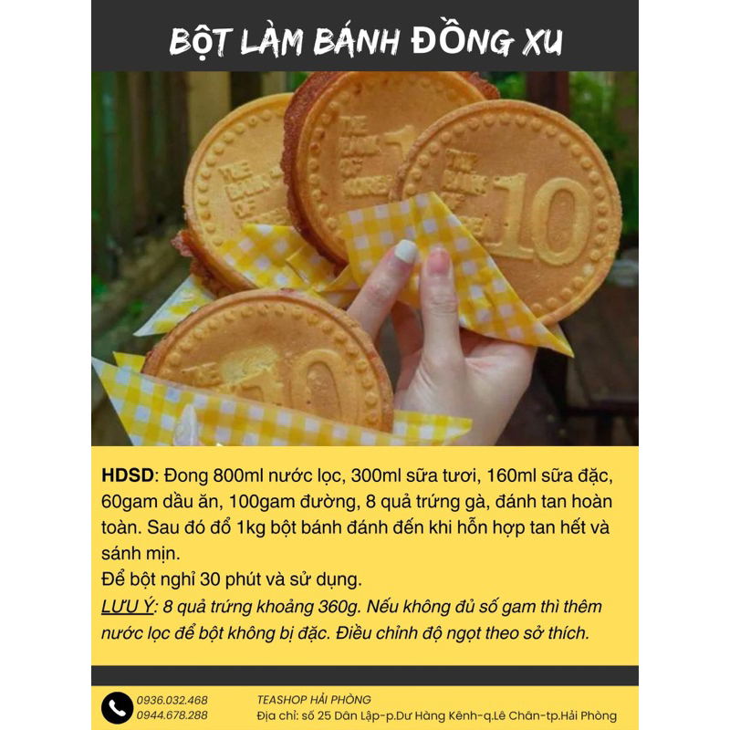 [GIÁ SỈ] Bột Làm Bánh Đồng Xu Phô Mai, Bánh Trứng Gói 1kg