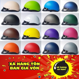 COMBO 10 Mũ Bảo Hiểm Nửa Đầu Kèm Lưỡi Trai Đen - Nón 1/2 Cam Kết Chất Lượng - 17 Màu